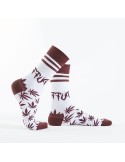 White men\'s socks with leaves SM38 - Online store - Boutique